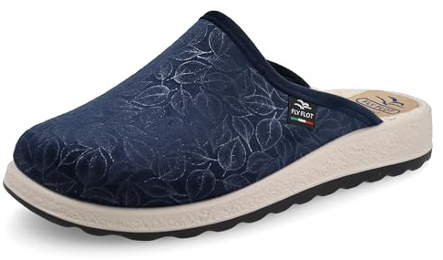 Ciabatta Donna con Tomaia e Sottopiede in Panno, Suola in Poliuretano Piumatec 3cm