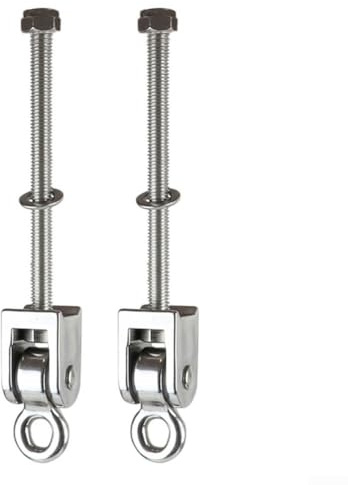 Eawfgtuw Gancio girevole in acciaio inossidabile 304 con gancio girevole a 180° e cuscinetto integrato, adatto per appendere sedie, amache e allenamento di resistenza, confezione da 2