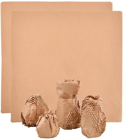 100 Hojas Papel de Embalaje de Panal de Abeja, Papel de Burbujas Ecológica para Embalar, Alternativa Ecológica al Plástico de Burbujas para Mudanzas, Envolver Regalos y Artículos Ffrágiles