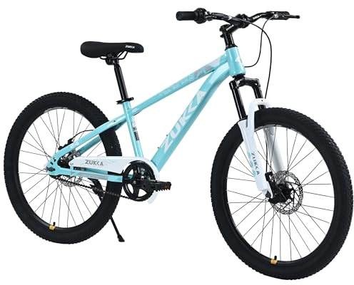 KWOJU Mountain Bike for Ages 9-12 Years Old Boys & Girls, 24 Inch MTB for Teenager Childrens' Bicycles (Blue)