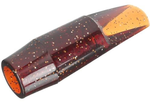 Ciieeo Boquilla de Saxofón Alto Reemplazo de Plástico Transparente Color Café Brillante para Saxofón Profesional y Principiantes Accesorios Musicales