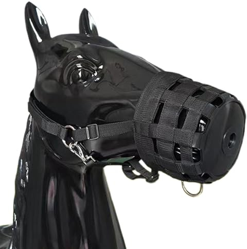Bozal De Pastoreo Para Caballos Antimordeduras Ajustable De Nailon