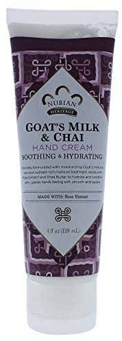Nubian Heritage Hand Cream, Goat Milk and Chai, 4 Ounce