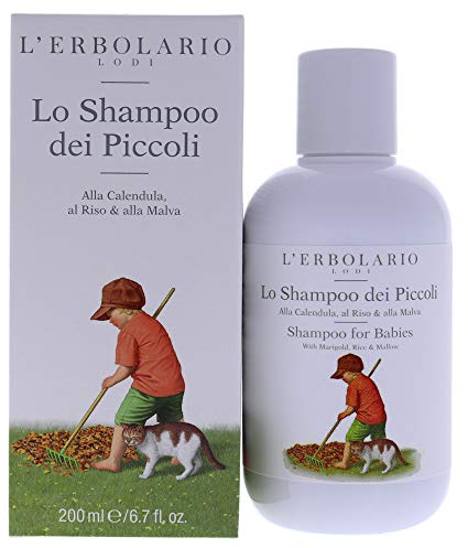 L'Erbolario Shampoo for Babies - Hydrating Baby Shampoo with Calendula Extract - Newborn Essentials for Silky Hair and Scalp Protection - 6.7 oz