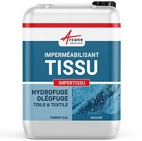 Imperméabilisant tissu, textile, hydrofuge, anti tache, produit pour toile, tente, ameublement, protection, store parasol, taud, nappe - 2.5 L (jusqu'à 25 m²) - ARCANE INDUSTRIES