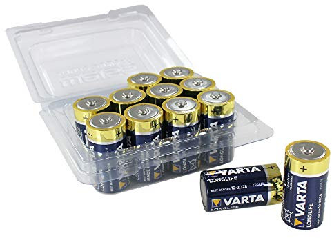 Varta Longlife C Baby Lot de 12 Piles alcalines LR14 refermables Blanc d'origine – More Power + boîte à Piles