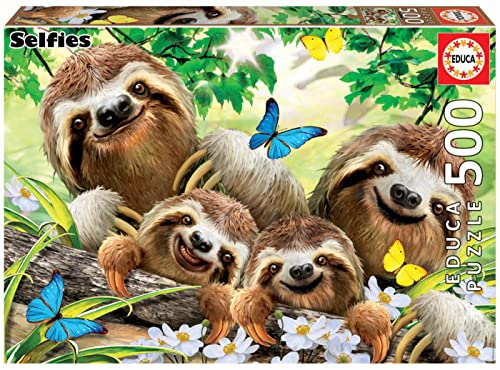 Educa Borrás 18450 Series Sloth Family Selfie 500 Piece Puzzle