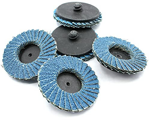 25 Stück Fächerschleifer in Körnung 120 Ø 50mm Fächerscheibe Schleifscheiben Schnellwechselscheiben für Stahl Metall oder Holz