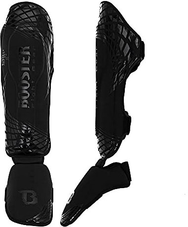 Booster Fightgear Schienbeinschoner Cube Schwarz - Muay Thai MMA Kickboxen Schienbeinschoner für Kampfsport und Sparring (L)