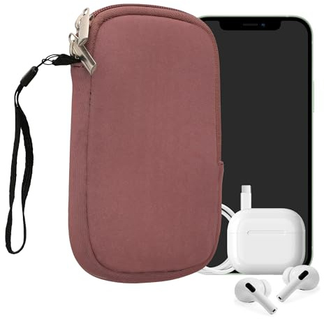 kwmobile Handytasche für Smartphones S - 4,5 - Neopren Handy Hülle Dark Rose - Handy Tasche 14,4 x 8,3 cm Innenmaße