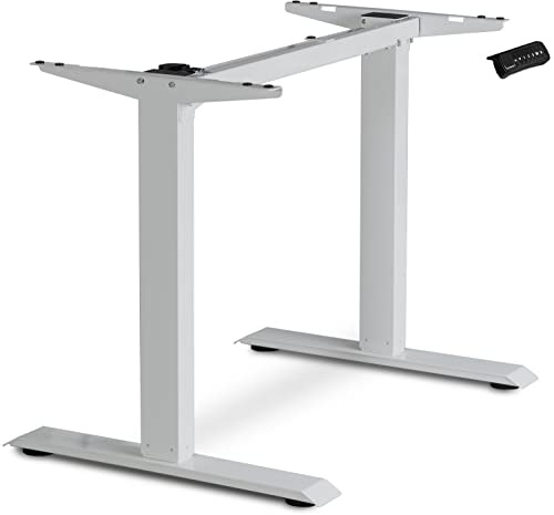 ESMART Germany ETX-121G Grau - Ergonomisches Steh-Sitz-Schreibtisch-Gestell Stufenlos elektrisch höhenverstellbar 71-121 cm 3X Memory Aktivitätserinnerung Soft-Start/Stopp