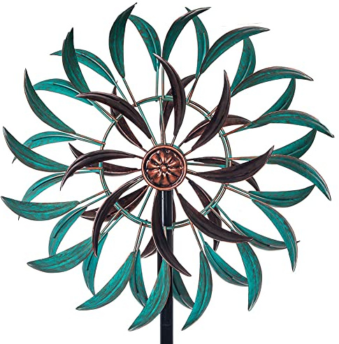 VEWOGARDEN Molinillo de Viento de 360° para Exteriores, Escultura de Viento con estaca de Metal, decoración artística de Patio para Patio, césped y jardín, 63 x 13 Pulgadas