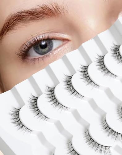 Onlyall Natürliche Wimpern Wispy Eye Lashes Falsche kurz Wimpern 7 Paar Gradient Volume Short Lashes Natural Look Small eye 7Paar-HL50