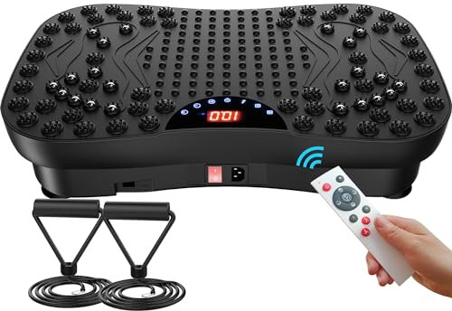 AXV Placa de vibración para fitness, máquina de ejercicio, drenaje linfático, agitador, agitador, soporte vibrador, tabla de agitación, almohadilla deportiva para pérdida de peso, quemador de grasa