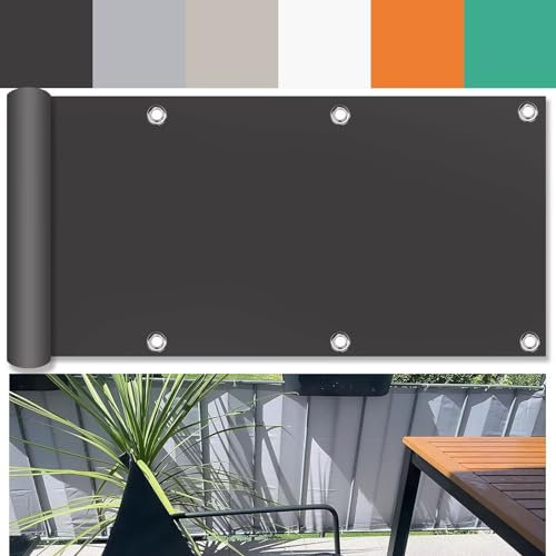 Ufamiluk Brise Vue terrasse Anthracite sur Mesure Protection UV 95% Solaire Balcon Extérieur Brise Vue Portail pour Jardin Terrasse Balcon Patio 40x600cm