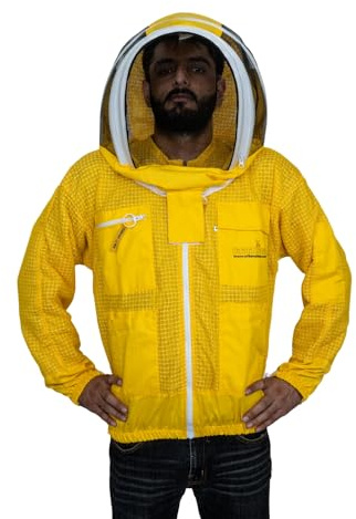 URBANSBEE Giacca Apicoltura 3 strati professionale ventilata con Cappello Fantasia Maschera, Tuta Protettiva Anti-Ape Apicoltori-Camiciotto Beekeeping Giardinieri/Lavoratori Esterni-Taglie Disponibili