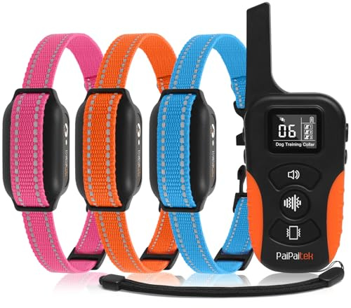 PaiPaitek Vibrating Collar No Shock for 3 Dogs Training, 3300ft Dog Training Collars with Vibration(1-9), Beep(1-9), Security Lock, Waterproof & Rechargeable Buzz Collar for Dogs 5-120 lbs - No Prongs