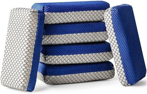 Spugna per lavaggio auto a doppio lato, spugne anti-insetti, confezione da 6 cubi di pulizia non aderenti per cucina, bagno, camera da letto, soggiorno, sala da pranzo, ufficio, casa
