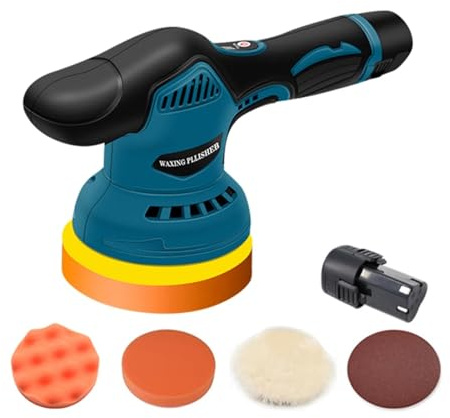 CKKNILV Polisher 12V Wireless Car Polisher 2800-5500rpm Cordless Car Polishing Machine Electric Polishing Wax Tool Noiseless 8 Variable Speeds for Car Boat Polishing Waxing