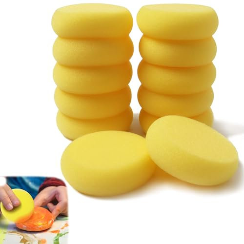 12pcs 3x1 Inches Face Paint Sponges, Small Round Artist Craft Set, Synthetic Sponges for Face Painting, Wiping Essential