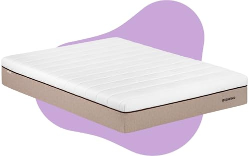 BUDWING Colchón Viscoelástico BioHybrid – Memory Foam, Látex Natural y Muelles Ensacados – Alta Firmeza, Confort y Alivio de Presión – 90x200x27 cm
