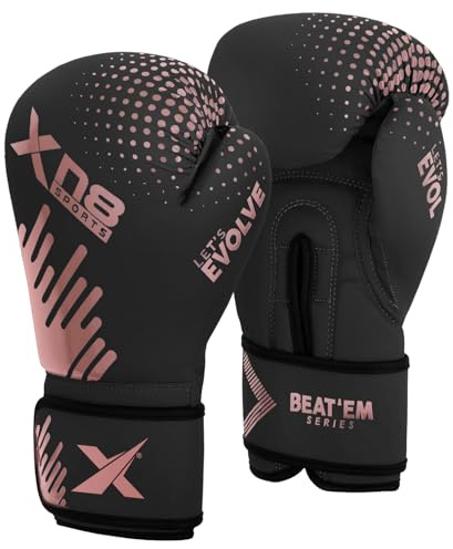 Xn8 Sports Boxing Gloves for Sparring Training MMA Fighting Punching Bag Muay Thai Gloves Lamina Hide Leather Kickboxing Gloves for Men Women Martial Arts Workout 10oz 12oz 14oz 16oz Boxercise