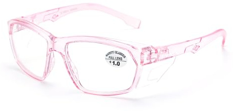 ProtectX Stylish Safety Glasses Anti-Fog Scratch Pink Readers 1.0
