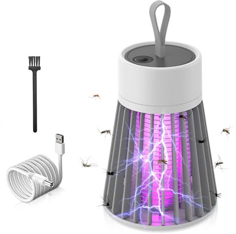 mizikuu Lampe Anti Moustique, Rechargeable Electrique Tueur Mouche Lampe Anti Mouche Pas Bruit Exterieur Intérieur Camping Tueur d'Insectes Répulsif Efficace Portée 100m²