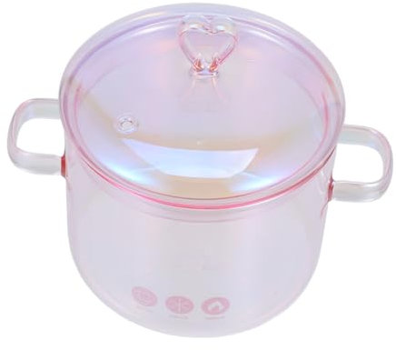 PRETYZOOM Olla De Vidrio Para Cocina Con Doble Asa Antiescaldad Olla Para Sopa De Alta Resistencia Térmica y Ahorradora De Energía Para Estufa Eléctrica y Cocina Doméstica