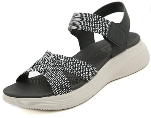 ZDQ Sandali Donna Estive Eleganti Comodi Casual Ortopedici Scarpe Nero 42