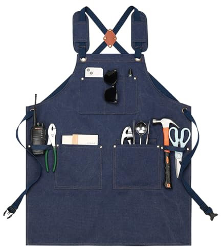 Nanxson Hommes Tabliers en toile imperméable Tabliers de travail, tablier à outils avec poches pour le jardinage, l'industrie, la peinture