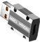 Adaptador USB 3.1 de aluminio a tipo C con protección contra sobretensiones, adaptador de carga rápida con potencia de 120 W para un uso seguro, transmisión de datos de alta velocidad