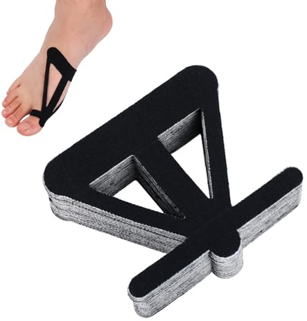 40pz Nastro Kinesiologico per Dito Piede, Pretagliato Strisce Sostegno Alluce Traspirante & Impermeabile Nastro Sportivo Adesivo Elastico Atletico per Piedi Sostegno Muscolare (Nero)