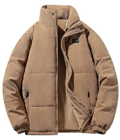 Giacca Uomo Invernale - Giaccone Uomo In Velluto A Coste Con Cerniera Collo Foderato Morbido Pelliccia Tasche Funzionali Giacca Autista Inverno