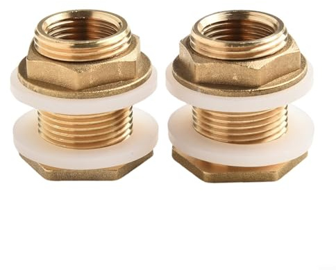 Besttoolifes Adattatore di riduzione esagonale in ottone con filettatura interna ed esterna per serbatoio dell'acqua, dimensioni DN15, DN20, DN25, confezione da 2 (DN20)