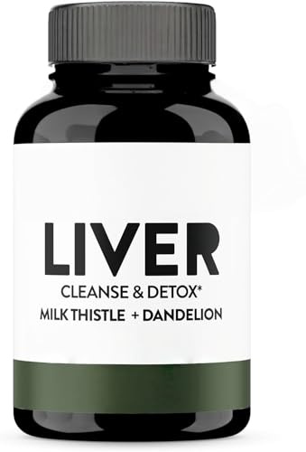 Lever Detox-kapslar, Leverrengöring, Detox och Reparation, med mjölktistel, gurkmeja och ingefära för att stödja matsmältnings- och immunhälsa