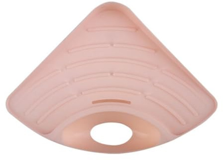 VERDANVERSE Étagère Triangle pour Évier Cuisine et Salle de Bain Support Éponge et Porte Savon Rose avec Fixation Ventouse Drainage Rapide et Rangement Hygiénique