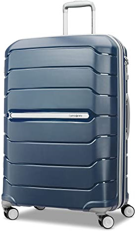 Samsonite Freeform 28-Inch Large Luggage with Dual 360° Spinner Wheels - Checked Suitcase - TSA Lock, Airline-Approved - Lightweight Durable Polypropylene Expandable Hardshell - Navy