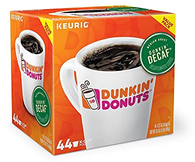 Dunkin' Donuts Decaf Keurig® Single-Serve K-Cup® Pods, Medium Roast, Box of 44 K-Cup® Pods