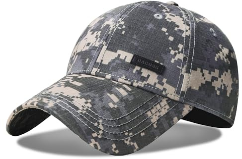 CACUSS Baumwolle Herren Baseball Cap einstellbar für Draussen Sport oder auf Reisen (B0080_Tarnen)