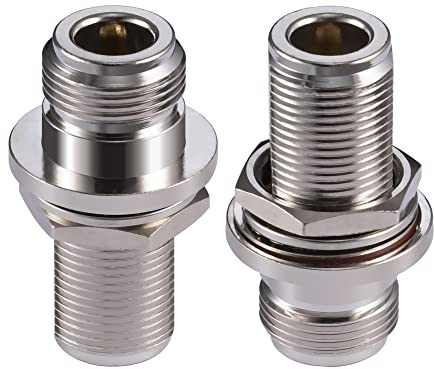 Vecys 2PCS N Hona Skottkontakt Adapter N Typ Hona Till N Typ Hona Skott Koaxialkabel Adapter 50 Ohm för CB Radio WiFi Antenn