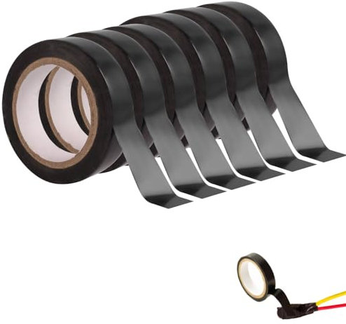 JALEVID Selbstverschweißendes Lsolierband, 6 Rollen Isolierband Schwarzes Klebeband Verschweißend Wasserdicht für Elektriker Schlauch Notfallreparatur Kabelisolierung