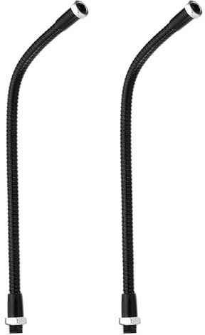 PATIKIL 25 cm (9,8 tum) universell svanhalsslang, 2 st M10 till M8 fin gänga böjbar metallslang flexibel arm mjuk rörförlängning för lampa, gör-det-själv-utrustning, svart