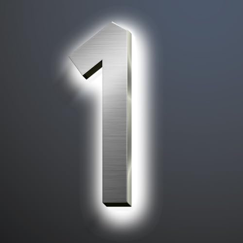 Numeri Civici Retroilluminati A LED Per Casa, Numero Civico Moderno In Acciaio Inossidabile Per Esterno, Insegna Indirizzo di Casa Illuminato, Numeri Civici In Metallo