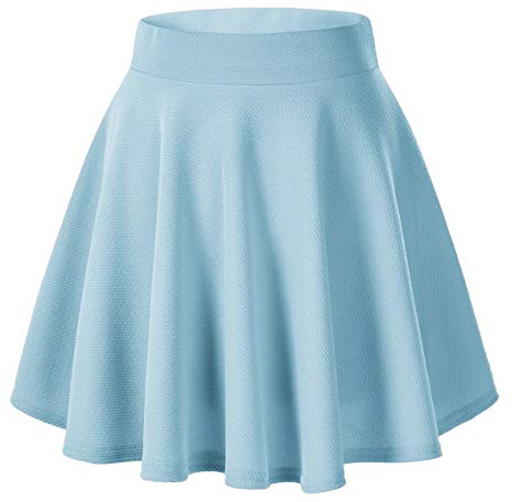 Grundläggande utsvängd stretchig kjol för kvinnor, skate-minikjolar, elegant midikjol
