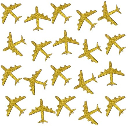 Double Side Gold Glitter Paper Airplane Confetti Aircraft Travel Paper Scatter Table Confetti for Kids Birthday Party Baby Shower Airplane Travel Theme Party Decoration, 100pcs
