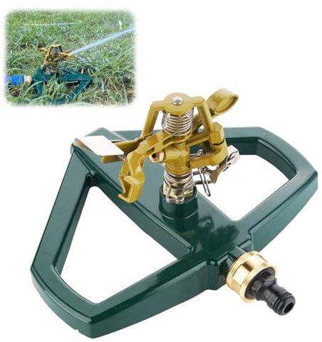 Yuragim Arroseur de pelouse rotatif à 360° - Grandes surfaces et petites surfaces - Arroseur automatique de jardin sur socle à pointes - Arrosage du jardin - Systèmes d'irrigation