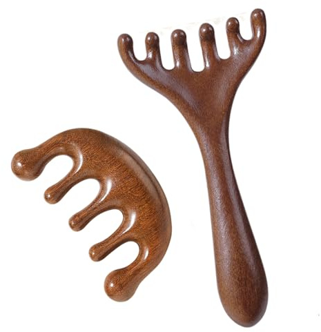 Sonwaha 2 pezzi Pettine per Massaggio del Cuoio Capelluto in legno,Massaggio Della Testa in legno per Rilassarsi e Ridurre lo Stress Massaggiatore del per Madri Sorelle e Amanti del Cuoio Capelluto