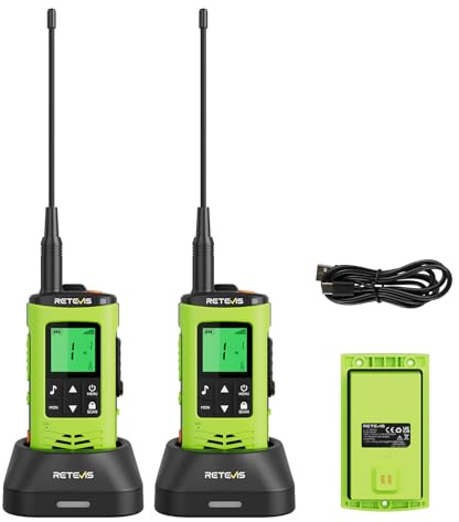 Retevis EZTalk 64S Walkie Talkie, RT649P 2.0, IP68 Wasserdichtes Funkgerät für Erwachsene Long Distance,Korrosionsbeständige Rechargeable Taschenlampe,SOS-Alarm,Funkgerät für Kajak Angeln (1 Paar)
