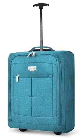 LUGG Lightweight Cabin Luggage, 600D Polyester, Solid Wheels, 55x40x20cm | Durable, spacious compartment, lightweight & easy carry, ergonomic pull-up handle, Airway Locker, sleek design